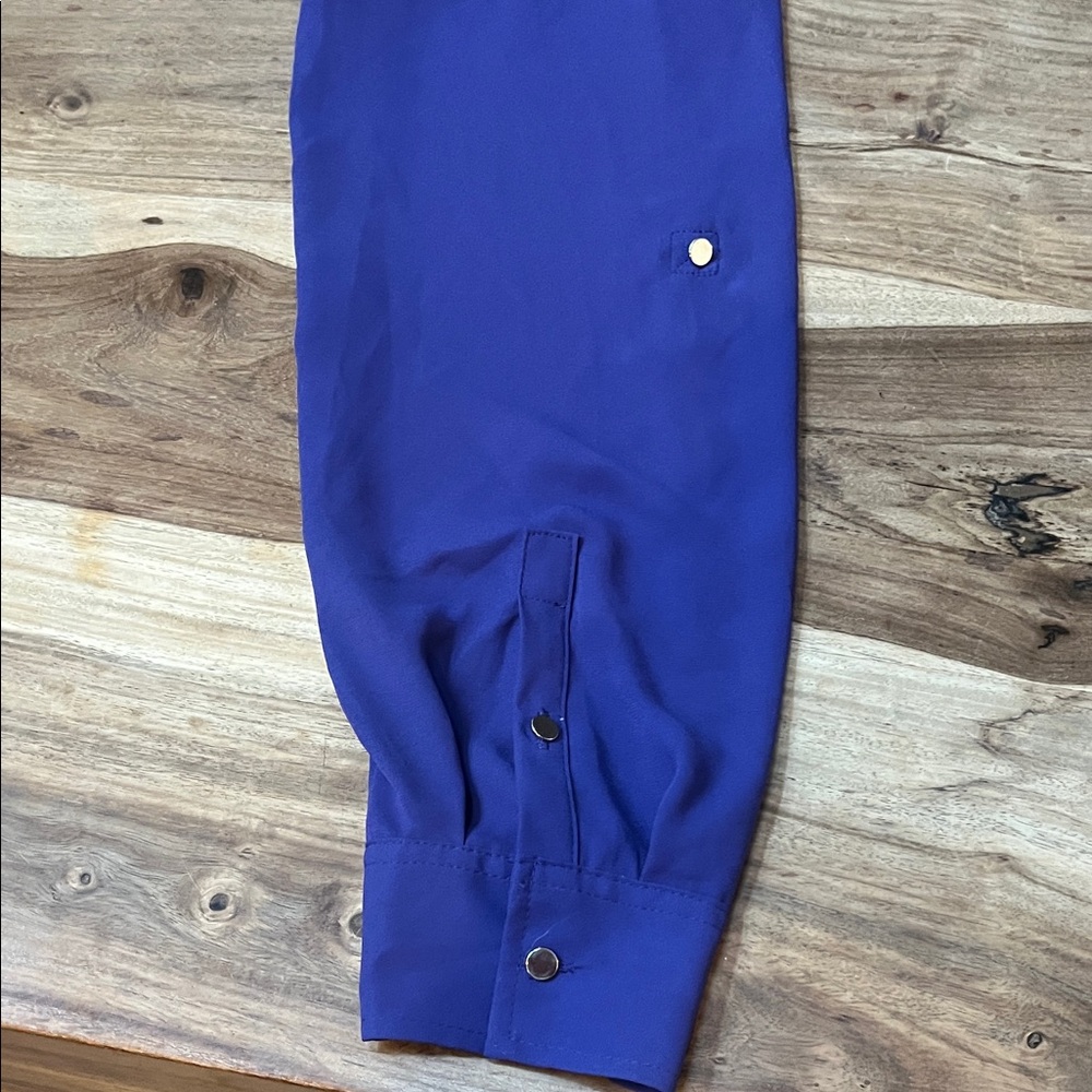 NWT New York & Co Purple Button-Up Blouse - Picture 7 of 8